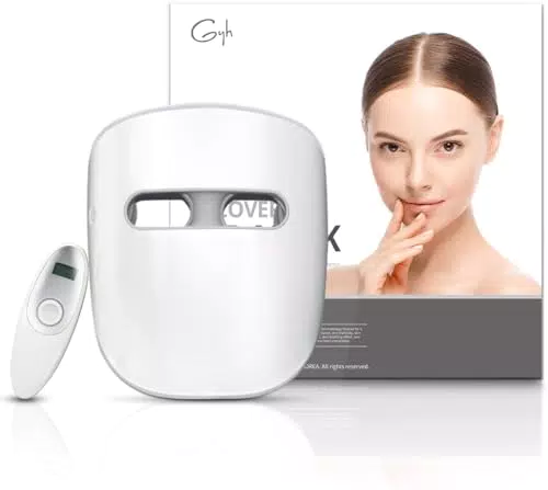 GYH maschera Led viso terapia della luce, maschera di terapia della luce rossa infrarossa blu senza fili per il ringiovanimento della pelle del viso