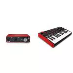 Interfaccia audio USB Scarlett 2i2 di Focusrite per registrare e creare brani & Akai Professional Mpk Mini Mk3 - Tastiera Midi Controller Usb A 25 Note Con 8 Drum Pad Retroilluminati