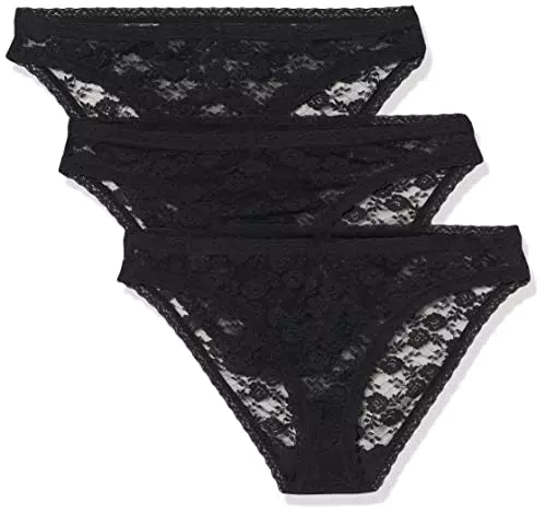Iris & Lilly Mutande in Pizzo, 3 pezzi, Nero, 44
