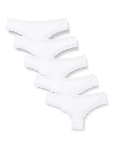 Iris & Lilly Intimo Perizoma in Cotone e Pizzo Donna