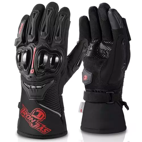 IRON JIA'S Moto Guanti Inverno Caldo Guanti di protezione impermeabile antivento guantes uomo certificati CE 3M touchscreen ciclismo sci alpinismo