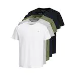 JACK & JONES Maglietta da uomo con Collo Rotondo, 5 pezzi