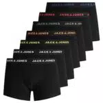 JACK & JONES Boxer da uomo, 7 paia, nero