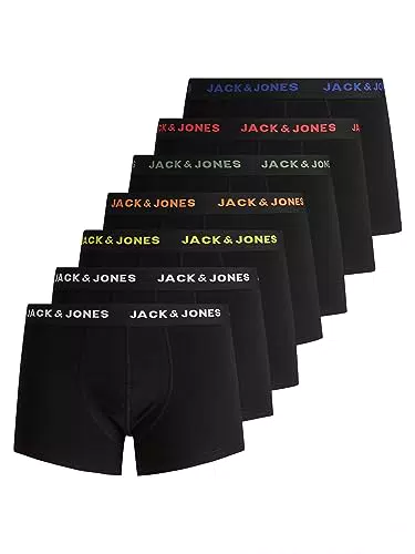 JACK & JONES Boxer da uomo, 7 paia, nero
