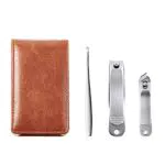 Jaimela 3 Pezzi Set Tagliaunghie, Manicure Professionali con Custodia in Pelle PU