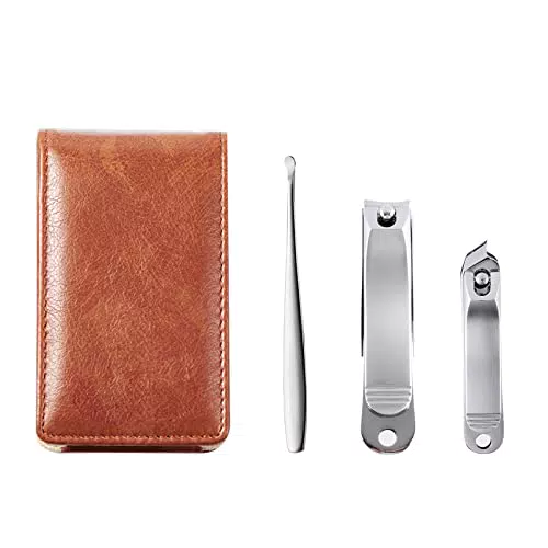 Jaimela 3 Pezzi Set Tagliaunghie, Manicure Professionali con Custodia in Pelle PU