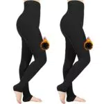 Jovego 2 Paia Leggins Felpati da Donna Invernali Termici
