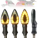 Jowfay 4 Indicatori di Direzione Frecce Moto, Lampeggiante Led Indicatori Segnale Luce Impermeabile 12v Universale Piccole Mini Plastiche per Moto Scooter Quad Cruiser Off Road Biciclette Elettriche