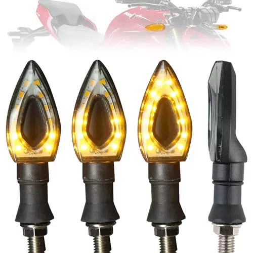 Jowfay 4 Indicatori di Direzione Frecce Moto, Lampeggiante Led Indicatori Segnale Luce Impermeabile 12v Universale Piccole Mini Plastiche per Moto Scooter Quad Cruiser Off Road Biciclette Elettriche