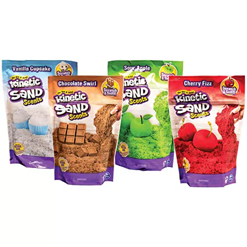 Kinetic Sand, Sacchetto da 226g di sabbia cinetica profumata colorata in 4 variazioni