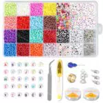 Kit di perline per stringere braccialetti-12750 pezzi di perline vetro da 2 mm