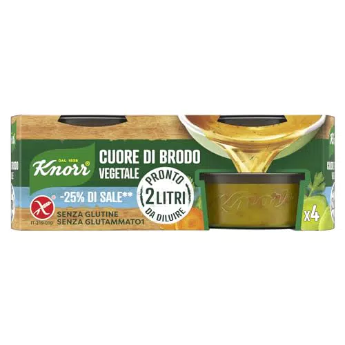 Knorr Cuore di Brodo Vegetale Basso -25% di Sale, 112g