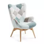 KONTE.DESIGN Poltrona HAVANA in tessuto patchwork Multicolore chiaro