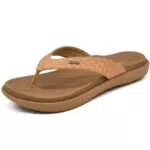 KuaiLu Cachi Infradito Donna Comode Infradito da Spiaggia Sandali Ortopedici con Supporto per Arco Eleganti Sandali in Pelle per l'estate Taglia 42EU