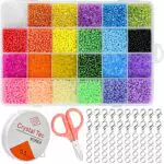 Kupink 12000 Pezzi Mini Perline Vetro Perle Colorate Perle di Vetro Rotonde per Creare Gioielli per Fai da Te Mini Perle di Braccialetti Collane Bigiotteria 3mm 24 Colori