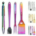 Kyraton arcobaleno BBQ Accessori Barbecue 4 pezzi, Set di accessori per piastra