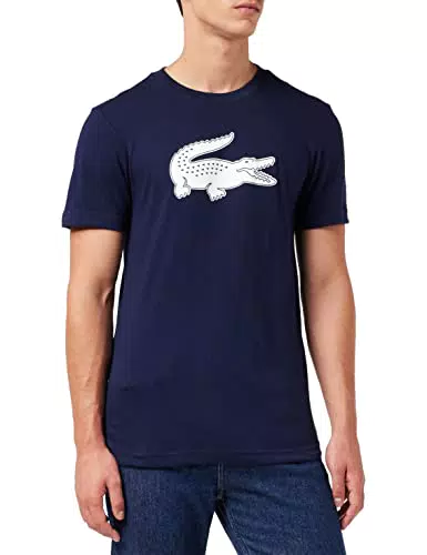 Lacoste Th2042 T-Shirt, Navy/Bianco, 4XL Uomo