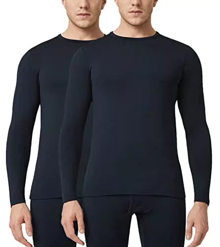 LAPASA Pacco da 2 o 1 Maglia Termica Peso Uomo Maniche Lunghe Canottiera Strato Base - Invernale Sport Allaperto Escursionismo Sci Snowboard Blu Navy