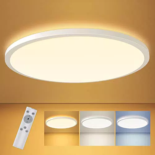 LEDYA LED Plafoniera Soffitto Dimmerabile, Ø295mm 18w 1600lm Plafoniera Tonda