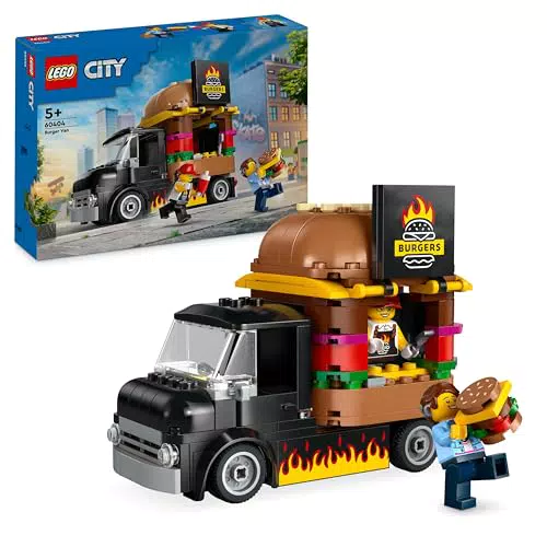 LEGO City Furgone degli Hamburger Giocattolo, Veicolo da Costruire per Bambini e Bambine da 5 Anni in su