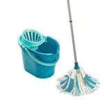Leifheit Set lavapavimenti 3 in 1 con scopa lavapavimenti in microfibra e secchio strizzatore