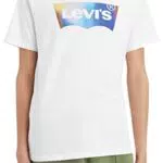 Levi's Graphic Crewneck Tee, Uomo, Batwing Blur Fill White+