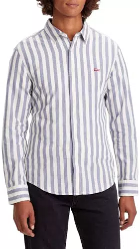 Levi's Long-Sleeve Battery Housemark Slim, Uomo, Teddy Blue Indigo