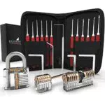 LICHTENWERK Lockpicking Set con Istruzioni, Set con 3 Chiusure Trasparenti per Esercizi