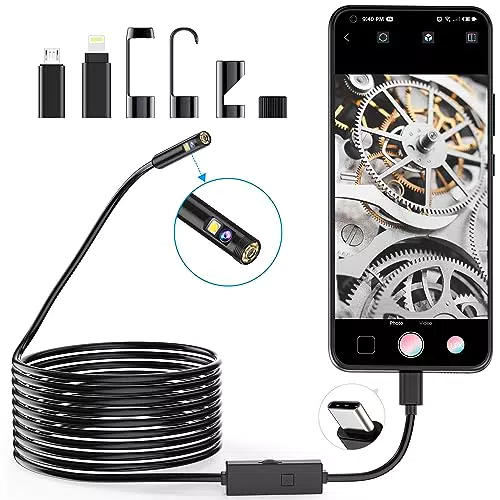Lightswim 1920P Dual Lens Endoscopio Snake Inspection Camera