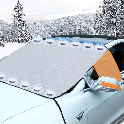 LinjunFa Copri Parabrezza per Auto Inverno, Telo Parabrezza Auto Antigelo