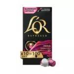 L'Or - Capsule Caffè Espresso Onyx - 100 Capsule in Alluminio - Intensità 12 - Compatibili con Macchine Nespresso - 10 confezioni da 10 capsule