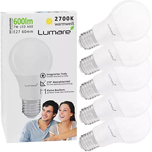 Lampadina LED PAR20 7W (equivalente 50W) E27: Bianco Caldo 2700-3000K, Fascio 40°, 550 Lumen - CRI>90