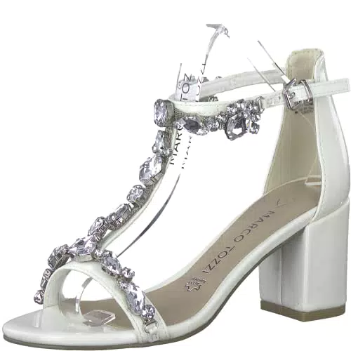 MARCO TOZZI Donna 2-2-28307-20, Sandali, Ivory Brevetto