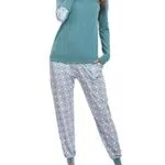 Marvmys Pigiama Donna Invernale Caldo Cotone Pigiama Donna Cotone Lungo Pigiama Donna Invernale a Maniche Lunghe Set Pigiama Donna con Tasche