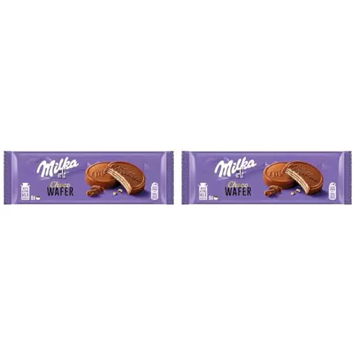 Milka, Choco Wafer, Wafer Croccante e Goloso con una Copertura di Cioccolato al Latte Milka