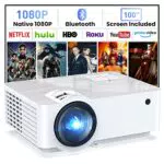 Mini proiettore Bluetooth 5.1 9500 Lumens Videoproiettore Full HD 1080P 4K Supportato con 100 schermo per HDMI