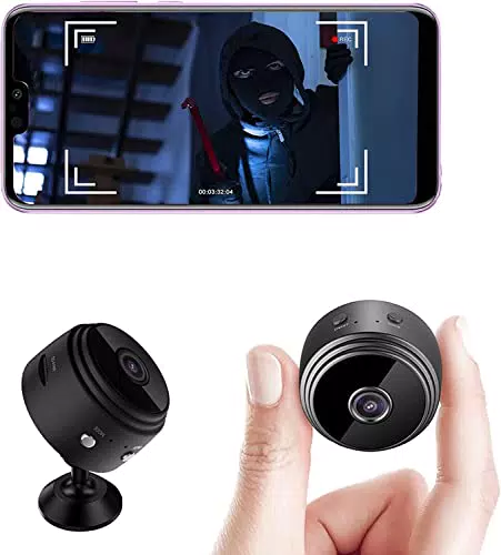 Mini Telecamera Spia, HD 1080P Telecamera Nascosta Wifi Senza Fili Microcamera per Casa Lunga Durata Batteria Mini Videocamera Sorveglianza Interno con Visione Notturna Rilevamento di Movimento