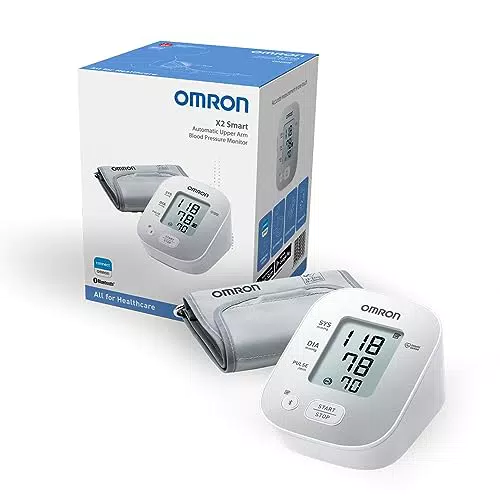 OMRON X2 Basic Misuratore di Pressione Arteriosa da Braccio Digitale + HHP-CM01 Adattatore di rete universale per misuratori della pressione arteriosa