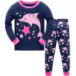 MIXIDON Bambine 2 Pezzi Pigiama a Maniche Lunghe per Ragazze Pajama Set 100% Cotone 2-10 Anni
