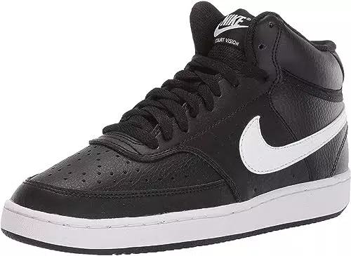 NIKE Wmns Court Vision Mid, Sneaker Donna, Black/White