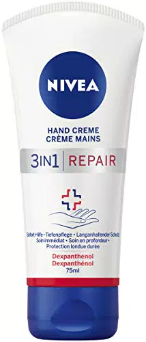 NIVEA Crema mani 3 in 1, crema per la pelle ricca con dexpantenolo per la cura intensiva