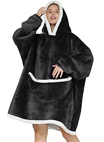 NLAND Poncho Donna Invernale Coperta in Pile Indossabile Spessa Scialle Sciarpa Invernale per Donna Uomo Mantella Pile Caldo Casa