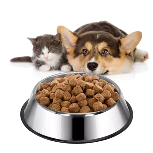 Nobleza-Ciotole per Cani in Acciaio Inox, Lotole per Cani con Base in Gomma Antiscivolo