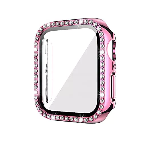 Obastyle Custodia per Apple Watch Series 8/7/6/SE/5/4/3/2/1 Glitter Diamante