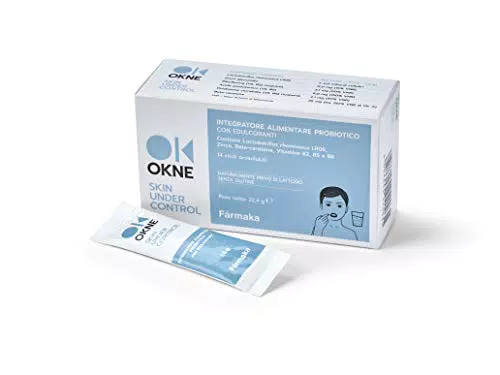 OKNE Integratore Alimentare Probiotico con Zinco e Ceppi Batterici per la Pelle contro Acne e Brufoli 14 stick da 1