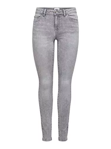 ONLY ONLWAUW Life Mid SK BB BJ694 Noos Jeans, Denim Grigio Medio