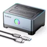 ORICO RGB Clone Docking Station per disco rigido, USBC Alluminio Dual Bay Hard Drive Dock per SATA 2