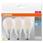 OSRAM LED BASE Classic A75, lampade LED a filamento smerigliato in vetro per base E27