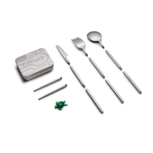 Outlery, Set posate da viaggio in acciaio inox - posate da viaggio facili da trasportare