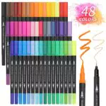 Owelth Brush Pen Lettering, 48 Colori Pennarelli Doppia Punta Fine 0